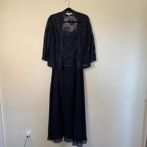 Emma Street Mother Of The Bride Groom Navy Blue Formal Dress Gown Size 20